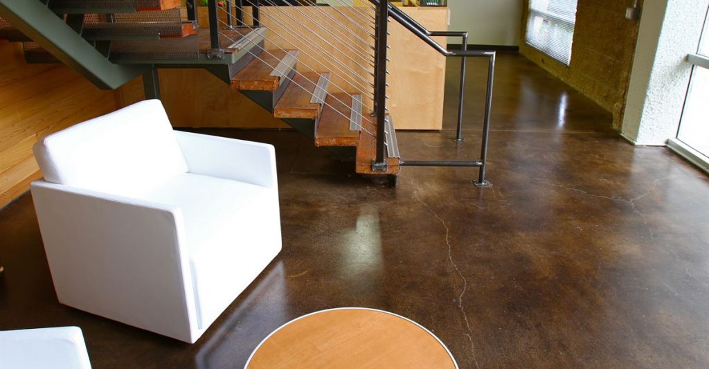 Beautiful brown concrete staining in Porirua